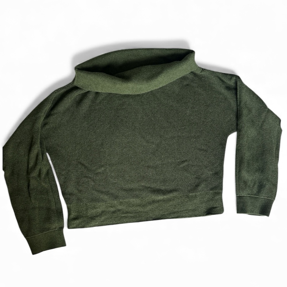 Rebecca Minkoff Cowl Neck Olive Green Cotton/Cashmere Sweater Size M